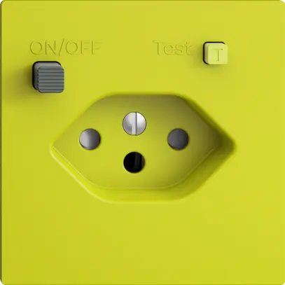 Presa INC EDIZIOdue T13 FI 30mA F, shutter lemon 