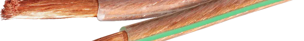 Câble plat p.haut-parleur/2x4mm² tr-vt Bobine à 100m 