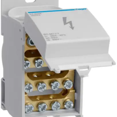 Blocco ripart. Hager 250A 1L 1×25…95mm²+1×1.5…35mm²+4×1.5…16mm²+8×1.5…16mm² 