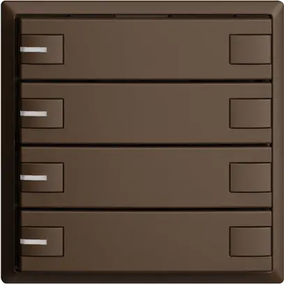 Poussoir ENC KNX 4× EDIZIOdue coffee RGB avec LED 