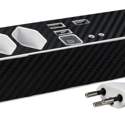Prise multiple STEBA DESK CONTROL AGENT 3×T13+2×USB 2m 