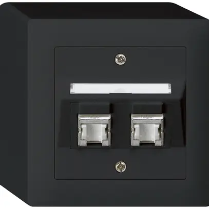 Prise AP kallysto cat.6 2RJ45/s noir 