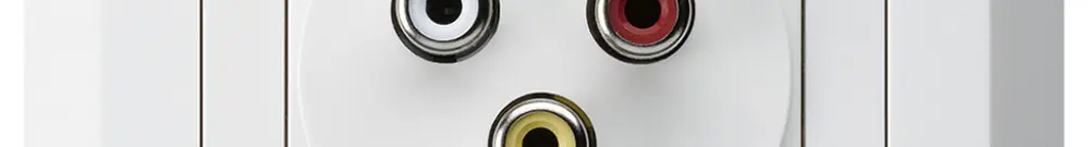 UP-Anschlussdose kallysto.line 3 RCA Audio+Video weiss 