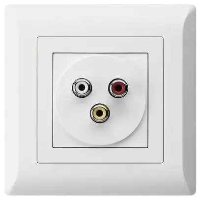 UP-Anschlussdose kallysto.line 3 RCA Audio+Video weiss 