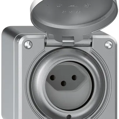 Prise AP robusto 1×type 13 lumineux IP55 aluminium 