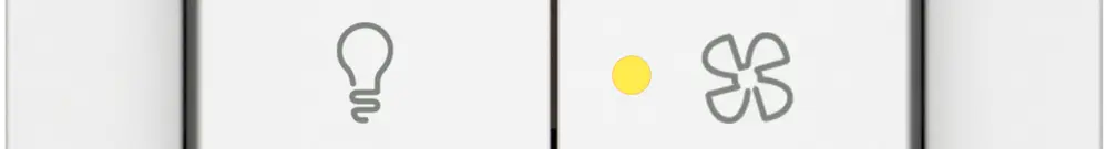 Interruttore a pulsante lum.EDIZIO.liv SNAPFIX® luce&venti 3/3/1L KS gi bi 