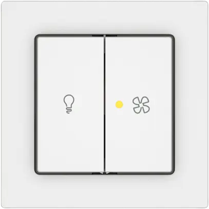 Interrupteur à poussoir lumineux EDIZIO.liv SNAPFIX® lum&vent.3/3/1L KS jn bc 