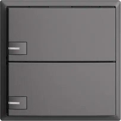 Pulsante univ. INC 2×1t mors. innest. EDIZIOdue grigio scuro, con LED 