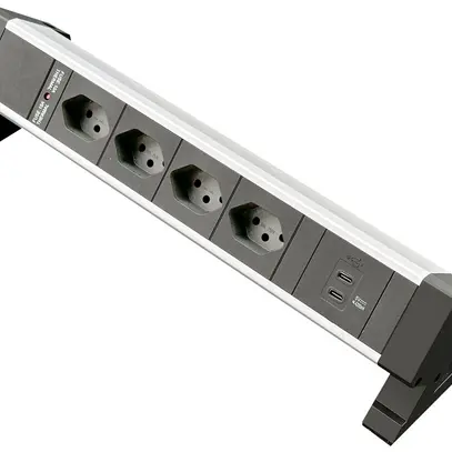 Prise multiple de table Desk-Mountain 4×T13/2×USB-C 3m T12 F=10A 
