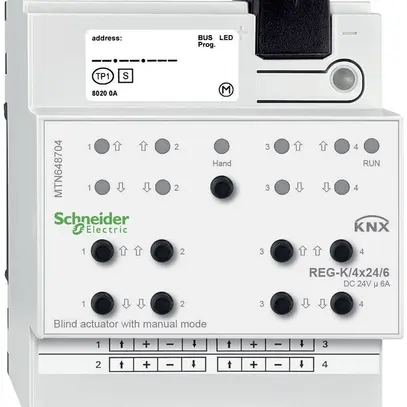 Actionneur de jalousie AMD KNX Schneider Electric 4×24V, MTN648704 