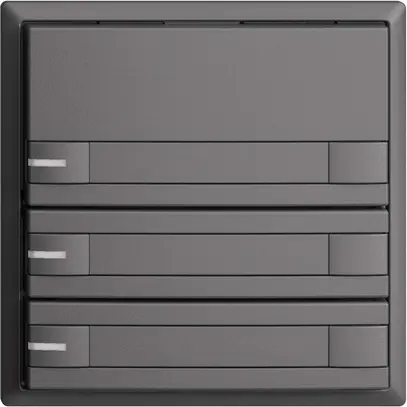 Poussoir ENC KNX 3× EDIZIOdue gris foncé RGB avec LED avec insert papier 