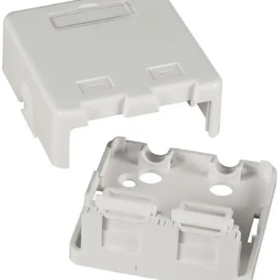 Scatola di distribuzione AP Heiniger 2×Keystone, vuoto protezione antipolvere bi 