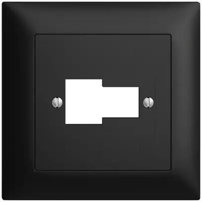Frontset EDIZIOdue schwarz 88×88mm 1×TT 1×RJ45 