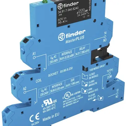 Relais de couplage AMD Finder MasterBASIC, 24VAC/DC, 1W 6A, bornes Push-In 
