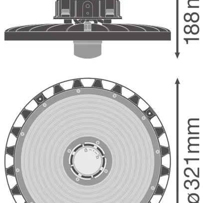 Projecteur de salle LED LDV HIGH BAY SENSOR GEN 4 147W 840 70° IP65 noir 