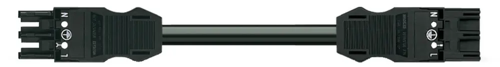 Verbindungsleitung MIDI 3×1.5mm² 16A 250V 5m Cod.A Buchse-Stecker schwarz Cca 