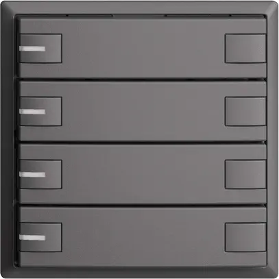 Poussoir ENC KNX 4× EDIZIOdue gris foncé RGB avec LED 