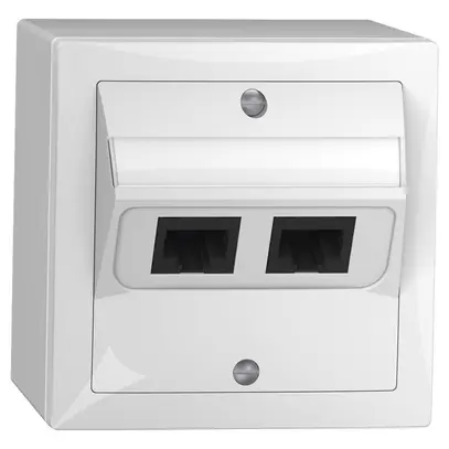 Scatola di raccordo AP SIDUS 2×RJ45 bianco lucido 