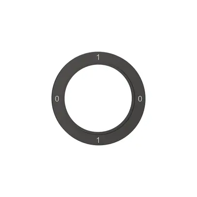 Disque indicateur NEVO, p.interrupteur rotatif, 0-1-0-1, noir 