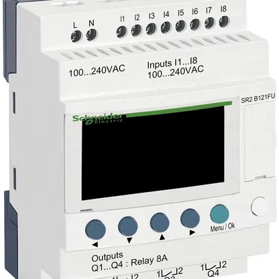 Zelio Logic compact 8 DE/4 DA Relais 8A, 230VAC mit Uhr 