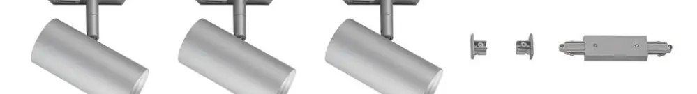 Kit d'illuminazione LED SLV NOBLO SPOT, binario cond. 1f, 3×spot 2700K, grigio 
