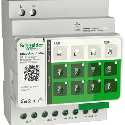 Gateway KNX/DALI AMD SpaceLogic éclairage/Dali 4 app./canal 100…240V IP20 4UM 