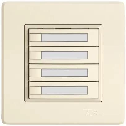 Poussoir KNX RGB ENC EDIZIO.liv SNAPFIX® capteur temp.s.LED étiqu.4× comm.1T cr 