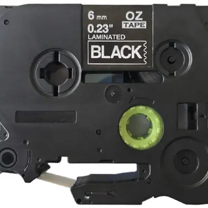 Cassette ruban compatible avec OZE-315, 6mm×8m, noir/blanc 