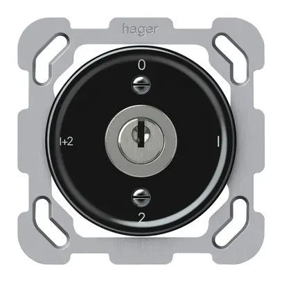 Interruttore a chiave INC origin comm.serie 1/1L 16A 250V 0-1-2-1+2 77×77mm ne 