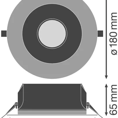 Downlight LED LDV ALU DN155 PFM UGR<19 ZBVR 14W 840 IP54/20 bianco 