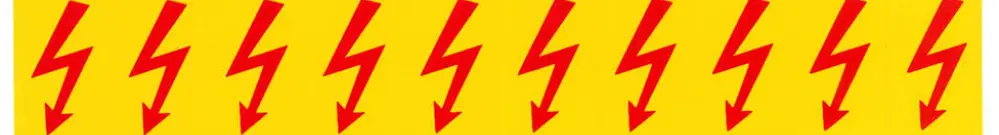Placca di avviso autoadesiva 15×25mm freccia giallo/rosso 