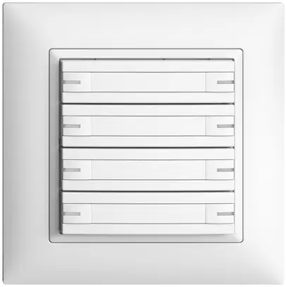 Poussoir ENC KNX 8× EDIZIOdue blanc RGB avec LED avec insert papier 