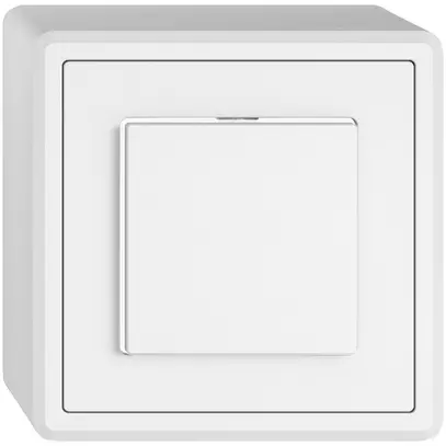 Contact à poussoir AP EDIZIO.liv SNAPFIX® ARL/1P éclairage latéral blanc bc 