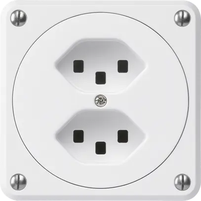 Presa INC robusto 2×tipo 23 bianco senza copercchio per combinazione 