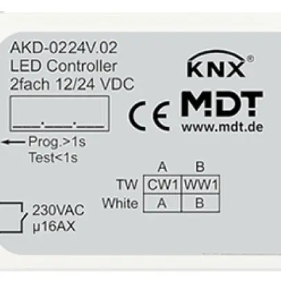 LED-Betriebsgerät KNX MDT AKD-0224V.02 2-Kan 72W 12…24V 