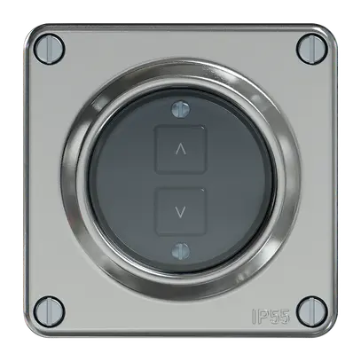 Interrupteur stores ELEMENT Wiser 1c 2t aluminium 