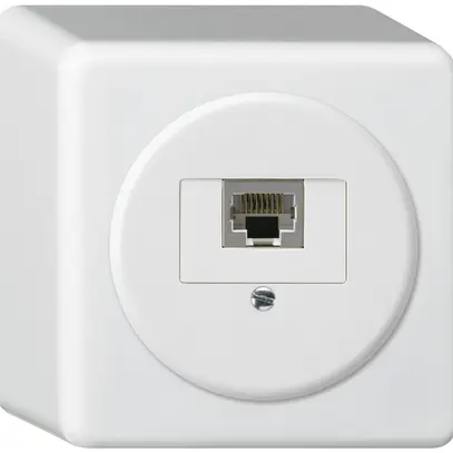 Boîte de raccordement AP basico 1×RJ45s blanc 