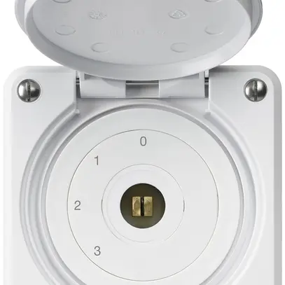 Interrupteur à clé carrée ENC robusto IP55 avec clapet S5/1P blanc 