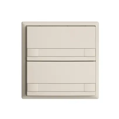 Pulsante KNX RGB EDUE, 250mW, s.LED, c.carta, 2×pulsante, com.2×tasti, crema 