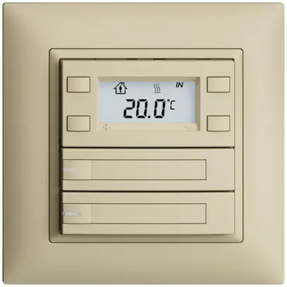 Poussoir RTH ENC KNX 2× EDIZIOdue FMI vanille, avec pap.+LED RGB 