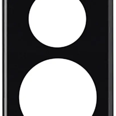Placca di copertura basico 2×1 Ø43mm+Ø58mm nero 
