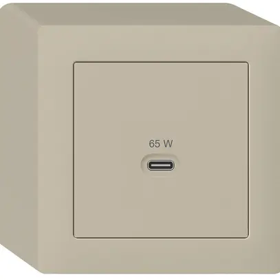 Prise de charge USB AP Hager kallysto type C 65W 3250mA beige 