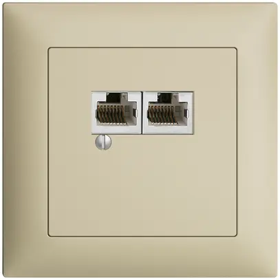 UP-Dose 2×RJ45/s 4P getr. EDIZIOdue vanille, R&M swissline 