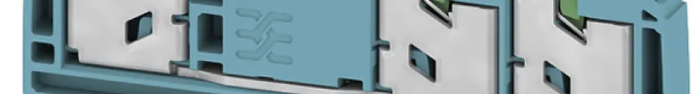Durchgangs-Reihenklemme WM S3C 4 BL 4mm² 32A 1000V SNAP IN 3×1 TH35 blau 