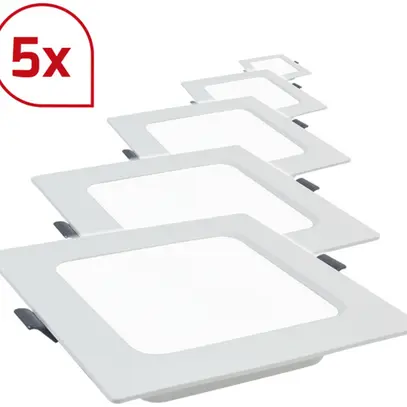 Plafoniera INS LED DOTLUX SQUAREeco 22W 1980lm 840 224×224mm bianco set di 5 