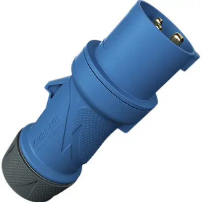 Stecker CEE PowerTOPXtra 16A IP54 3P 6h 230V Ø68×163mm blau 
