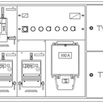 Armadio per contatore INC HAG 2 contatori 1NKE 1 scatalo rac. 1TT 1TV 1180×880mm 