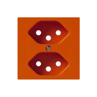 Placca frontale kallysto 2×T13 60×60mm arancione per presa 2×T13 