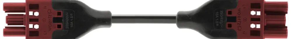 Cavo di connessione Woertz 49343/C4 3×2.5mm² 250V 20A 1m ro presa-spina Cca 