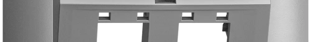 Kit montaggio ENC EDIZIOdue, con cappa di uscita obliqua, per 2×RJ45, silver 
